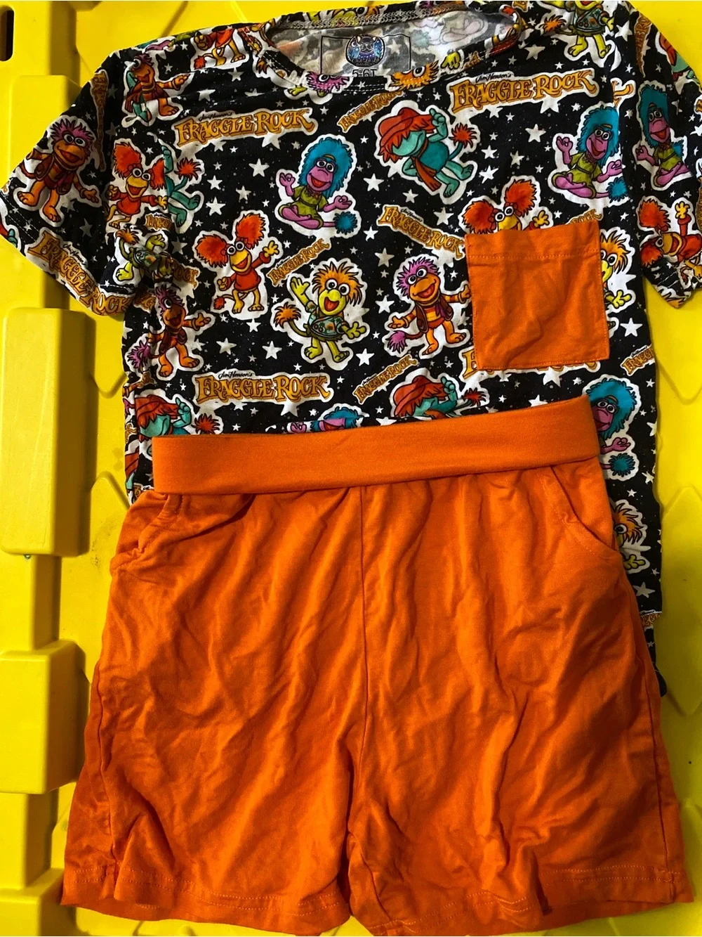 Kids' Bamboo Short Sleeve Tee & Orange Shorts Set EUC 5/6